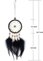 Car Dream Catcher for Rear View Mirror, Black Feather Dream Catchers Wall Hanging Decorations Car Charm Ornament