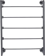 Scarf Organizer Wall Mounted, 5-Tier Scarf Display Rack, Metal Spiral Scarf Holder Belt Pants Hijab Hanger for Clothing Retail Store Home, 23.6" x 3.9" x 29.5"(Black)