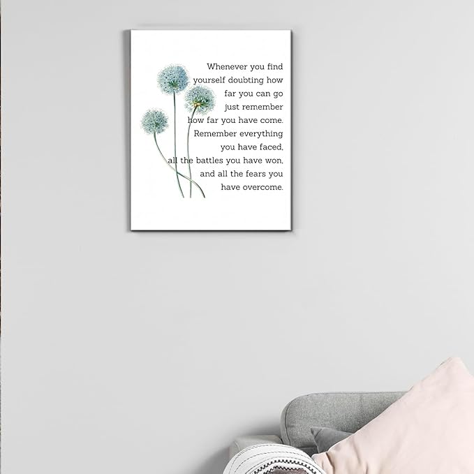 Motivational Quotes Wall Art Decor, Inspirational Graduation Decor Gift, Positive Canvas Posters Painting Artwork for Office Classroom Bedroom Home Decorations (8 X 10 Inches, Framed)