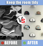 Baseball Hat Holder for Wall (White-20)