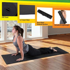 Wakeman Yoga Mat Set - 4-Pack of Resistance Bands for Working Out with 1/4-Inch Workout Mat - Home Gym Starter Kit - Exercise Equipment by Wakeman