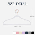 HOUSE DAY White Velvet Hangers 60 Pack, Premium Non-Slip Felt Clothes, Sturdy Heavy Duty Coat, Durable Hangers for Suits, Space Saving with No Hanger Mark, 360° Swivel Rotating Rose Gold Hook