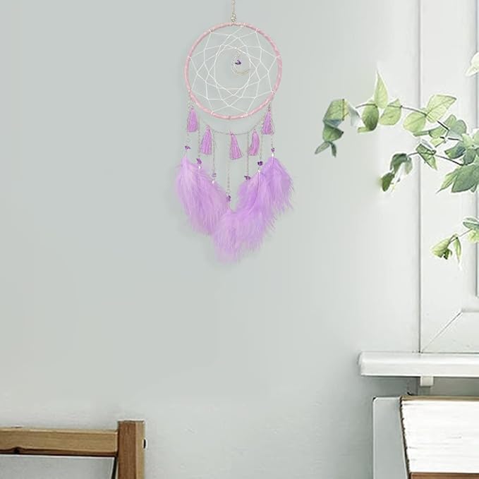 Dream Catchers Purple Dream Catcher Wall Decor for Bedroom Kids Girls Boys Birthday Gift Handmade Feather Hanging Ornaments