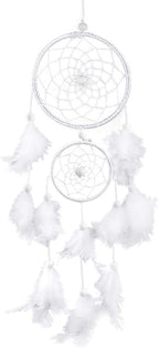 White Dream Catcher Wind Chimes Handmade Beaded Dreamcatcher for Car Kids Bed Room Wall Hanging Decoration