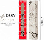 SURI Mezuzah for Door – 7 Inch Marble Cream Concrete Mezuzah Case with Printed Scroll, Self-Stick Jewish Entry Design, Fits a 6 Inch Scroll, Gift Box Included