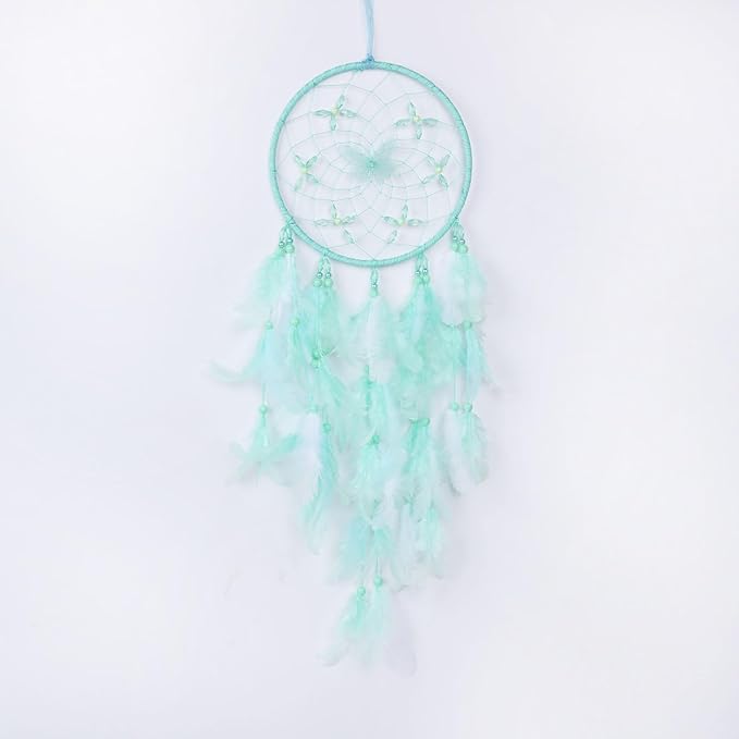 Pretty Jolly Dreamy Girls Butterfly Dream Catcher Wall Decor Fairy Green Feather Baby Dreamcatcher Handmade Home Décor Wall Hanging for Nursery Bedroom Girls Birthday Gift