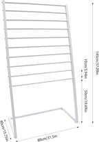 Scarf Display Stand, 10 Tier Metal Scarf Holder Organizer, Freestanding Scarf Rack, for Hanging Towels, Scarves, Clothes, Shawls, Blankets, Bandana, for Commercial Clothing Retail Store (White)
