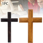 Kakalote Wall Mounted Crosses Wooden Catholic Crucifix Jesus Christ Wooden Crosses Party Meditation, Religious Home Decor, Christian Wall Cross(Black)