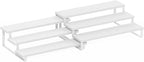 Furinno RAVEL Kitchen Countertop Organizer Set of 2, 3-Tier Nesting Metal Frame Counter Shelves, Kitchen Storage, Expandable, Spice Rack, for Pantry, Coffee Bar, White