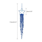 MECCANIXITY Macrame Dream Catchers, Dark Blue Handmade Star Design Woven Cotton Dream Catcher Wall Hanging for Home Bedroom Decoration Ornament Craft Gift