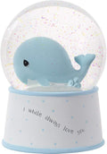Precious Moments Mightier Than The Waves Brahms' Lullaby Whale Musical Resin/Glass Snow Globe, Blue
