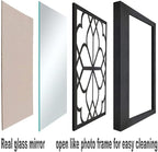 Wocred Set of 4 Mirrors Square Wall Mirror,Gorgeous Rustic Farmhouse Accent Mirror,Black Entry Mirror for Bathroom Renovation,Bedrooms,Living Rooms and More(12”x12”4pcs)