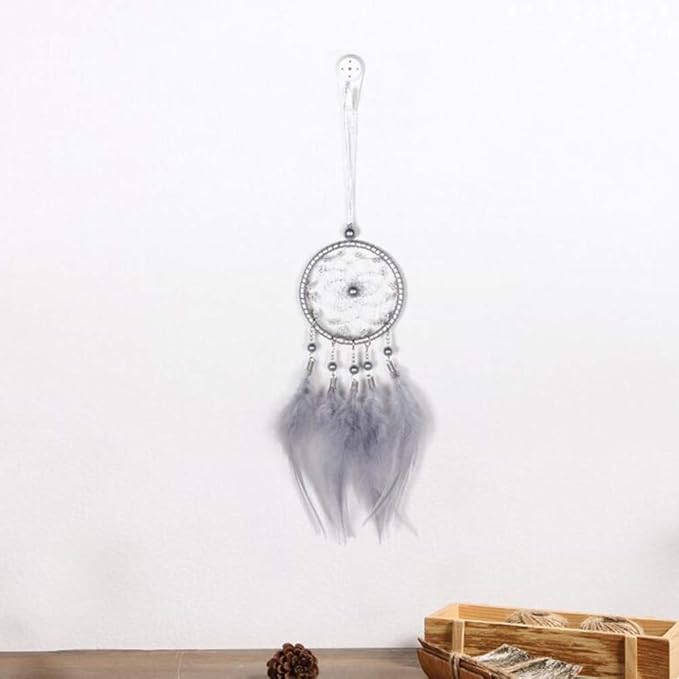 Car Charms for Rear View Mirror, Small Gray Dream Catchers for Cars Mirror Hanging Decorations