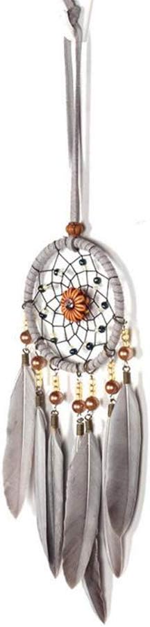 Dream Catchers for Cars Rear View Mirror Hanging Decorations, Gray Feather Dream Catcher for Car Charm Home Wall Decor Ornament