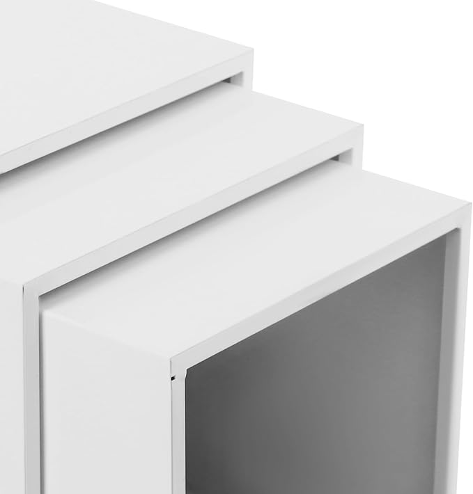 6 PCS Display Pedestal Stand, Metal Display Pedestal Stands Decoration Cube Sculpture Displays Column Square Displays Stands Pillars for Wedding Party Baby Shower Birthday (White, 6PCS)