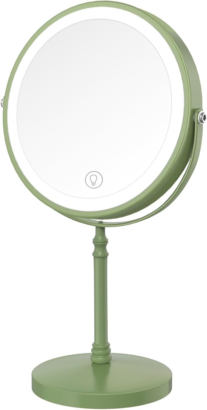 DEIOVWXS Makeup Mirror, 3000mAh Rechargeable Double-Sided Magnifying Vanity Mirror with 3 Colors, 1X/10X, Adjustable Brightness, Gifts for Mom, Mothers Day, Women, Wife, Girls, Dorm Room Essential