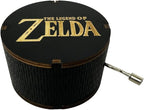 Youtang Zelda:Song of Storms from Ocarina of Time Wood Music Box, Round Antique Engraved Handcrank Wooden Musical Boxes Gifts for Lover, Boyfriend, Girlfriend, Husband, Wife(Black)
