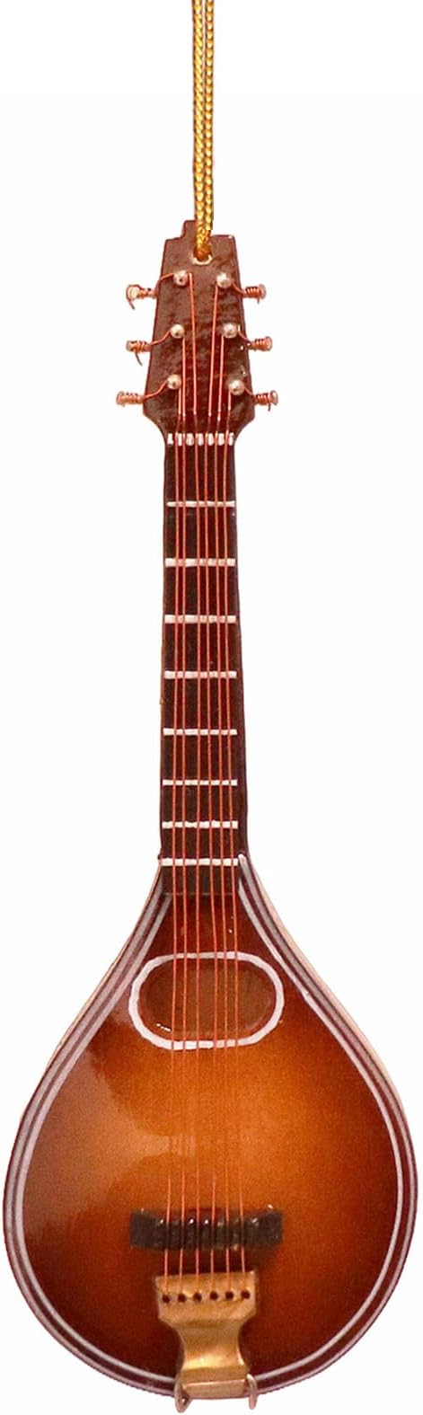 Wooden String Miniature Mandolin Hanging Ornament Mini Musical Instrument Replica Holiday Tree Home Decoration Display Ornament (4.72" Mandolin)