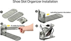 Shoe Slots Organizer, Clear Shoe Stacker, Adjustable Level Shoe Rack,Storage Space Saver for Sneakers Display (Grey Transparent, 8Pack)