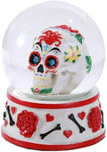Pacific Giftware Day of The Dead Sugar Skull Head Water Globe 80mm Home Decor Gift Collectible