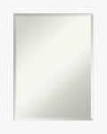 Amanti Art White Wall Mirror 29x23 Basic White Rectangle Bathroom Mirror for Wall Decor Living Room, Medium Casual Wood Frame, Hangs Horizonally and Vertically, Bathroom Decor, Beveled Edge
