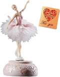Briskfeel Enchanting Ballerina Music Box Ballerina Rotates with Mechanical Movement - Swan Lake Melody, Feathered Tutu Musical Box for Elegant Home Decor and Gift (Pink Ballet)
