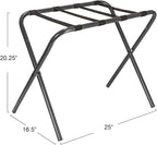 Household Essentials Luggage Rack, Grey Frame with Black Straps