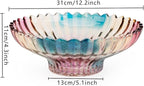 MAGCOLOR 12 inch Diameter Crystal Glass Colorful Fruit Bowl kitchen decor accessories