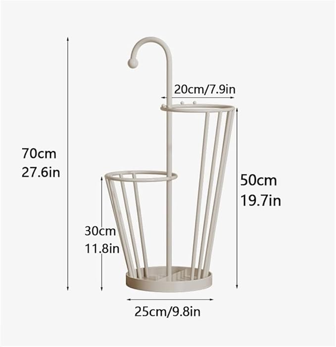 Umbrella Stand, Umbrella Holder, Freestanding Umbrella Basket with Drip Tray, Modern Iron Frame Umbrella Storage, Indoor Umbrella Holder for Entryway(Green)