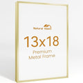 13x18 Aluminum Metal Picture Frame,Tempered Glass Gold Photo Frame 13x18 for Family Photo,Posters,Art,Document to Wall Mount Horizontally or Vertically
