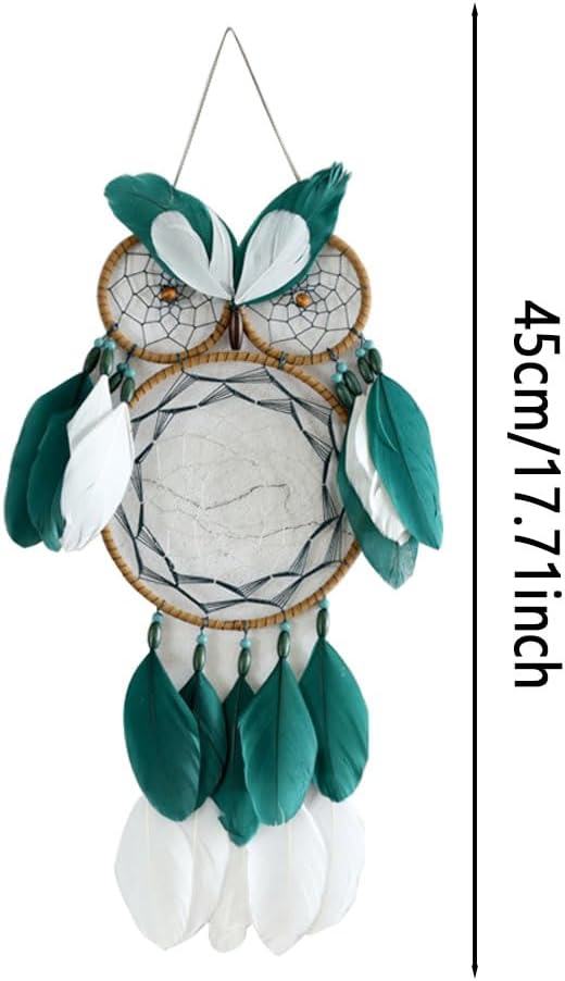 Owl Dream Catcher for Kids,Sdjdhej 1Pcs Owl Dream Catcher with Feather Hanging Decorations Home Ornament Birthday Festival Craft Gift for Girls Kids Women