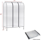 Zilink Clear Garment Rack Cover Transparent Clothes Rack Cover Waterproof Clothing Rack Cover with 2 Durable Zippers for Garment Rack (43"L x 20"W x 60"H, Rack Not Included)