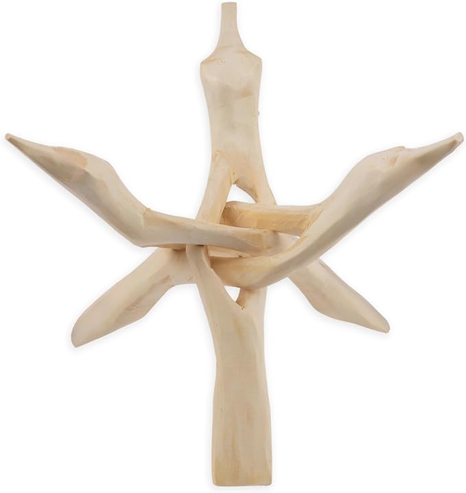 Wish Well Extra Large 8" Wooden Tripod Stand - Hand-Carved Room Decor Holder ~ Ideal for Abalone Shell, Decorative Bowl, Crystal Ball, Sphere, Geode ~ Wood Display Stand & Perfect Crystal Holder