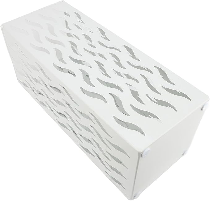 Metal Umbrella Holder, Square Umbrella Stand Rack for Entryway, 6.3" x 6.3" x 16.5" (White)