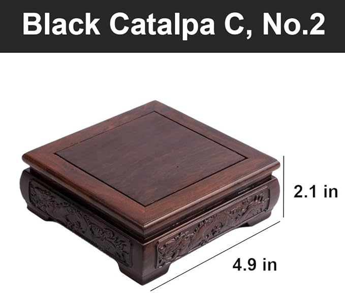 GOLDY&WENDY Oriental Furniture Decor Stand Square Indoor Wooden Vase Plant Teapot Pedestal Display Risers Home Decor Base