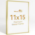 11x15 Aluminum Metal Picture Frame,Tempered Glass Gold Photo Frame 11x15 for Family Photo,Posters,Art,Document to Wall Mount Horizontally or Vertically