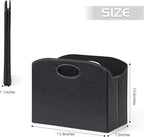 EZDeco Magazine Holder Foldable Magazine Rack Floor PU Leather File Holder Newspaper Book Storage Magazine Basket Document File Folder Organizer for Office Home (Black-2)