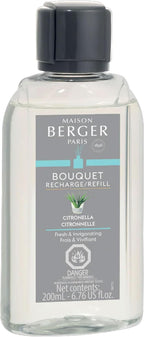 Maison Berger - Citronella - Air Freshener - Fragrance Refill for Reed Sticks and Ceramic Diffuser - 6.76 Fluid Ounces - 200 Milliliters