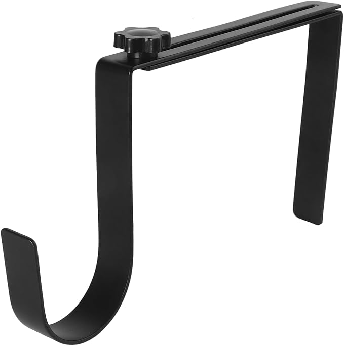 BEISE Wreath Hanger for Headstone, Adjustable 6"- 11", Black 1 Pack, Non-Slip Sponge Grip, Fits Thick Upright Gravestone with Flat or Uneven Arched Tops, Easy Outdoor Cemetery Memorial Christmas Décor