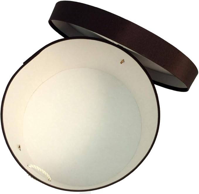 Sarah's Hat Boxes Classic Brown Hat Box – 8.75" x 4.5" (Dia. x Ht.) Handmade in USA – Odorless Non-Toxic Adhesive, Cording Handle – Premium Storage for Hats & Accessories