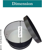 Sarah's Hat Boxes Classic Black/Gray Hat Box – 12.75" x 6.5" (Dia. x Ht.) Handmade in USA – Odorless Non-Toxic Adhesive, Cording Handle – Premium Storage for Hats & Accessories