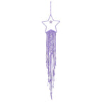 MECCANIXITY Macrame Dream Catchers, Purple Handmade Star Design Woven Cotton Dream Catcher Wall Hanging for Home Bedroom Decoration Ornament Craft Gift