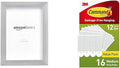 Amazon Basics Rectangular Photo Picture Frame 5" x 7" Pack of 2 & Command Medium Picture Hanging Strips