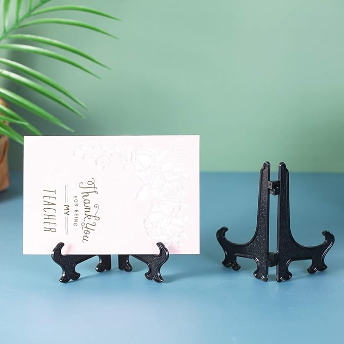Artliving 5" Black 24pcs/Set Plastic Easels Plate Display Stands Picture Frame Stand Holder