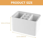 OSALADI White Umbrella Stand with Drain Tray Space-Saving Organizer Rack for Home Office Dormitory Rounded Corners with Positioning Grooves Suitable for Folding and Standard Umbrellas