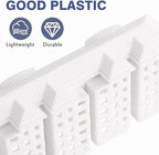 Wakauto Miniature Apartment Building Architectural Model White Plastic Dollhouse City Sand Table Models - for Home Decoration Gift for Architecture Lovers 4 Styles Included