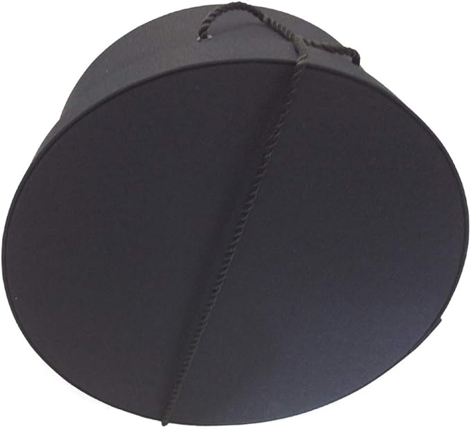 Sarah's Hat Boxes Classic Black Hat Box – 12.75" x 6.5" (Dia. x Ht.) Handmade in USA – Odorless Non-Toxic Adhesive, Cording Handle – Premium Storage for Hats & Accessories