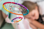 4M: KidzMaker - Make Your Own Dream Catcher - DIY Craft Kit, Create Hanging Room Decor, Color & Glow Beads, Feathers & String, Double Hoop, Kids 5+