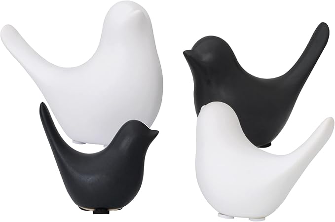 Notakia Small Birds Statues Black Modern Farmhouse Decor Deals, Farmhouse Decor for Kitchen Counter, Bathroom Shelf, Living Room, Office Sculpture, Knick Knacks for Shelves
