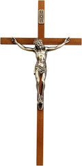 ACHIBANG Crucifix Wall Cross Catholic – 10" Wooden Jesus Cross with INRI for Wall or Easter Decor, Christian Gift for Faithful Home